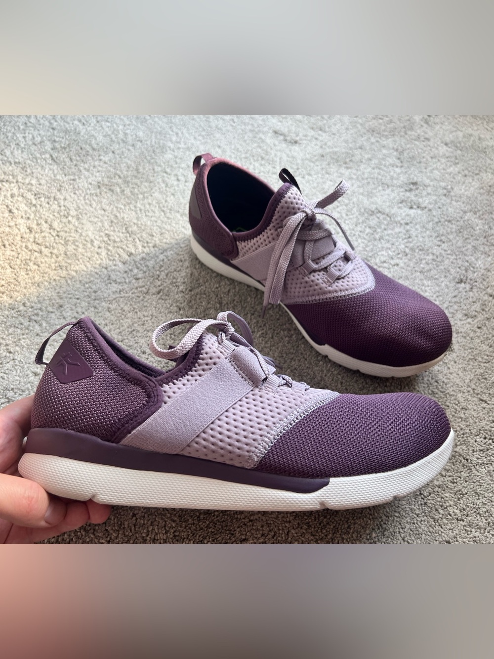 Kuru Pivot Size 10.5 Purple Athletic Mesh Knit Trainers Sneakers Shoes